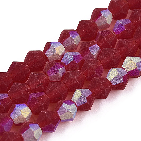 Imitate Austrian Crystal Bicone Frosted Glass Beads Strands LS-EGLA-A039-T3mm-MB27-1