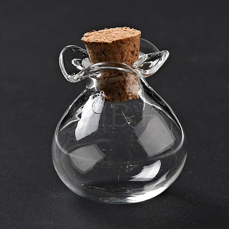 Lucky Bag Shape Glass Cork Bottles Ornament AJEW-A039-02B-1