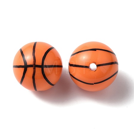 Sport Theme Opaque Resin Beads X1-RESI-TAC0016-07-1