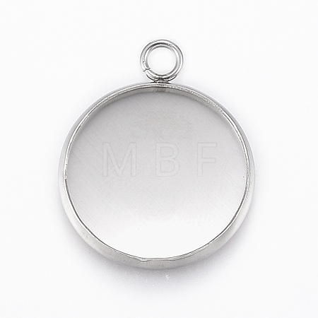 Tarnish Resistant 304 Stainless Steel Pendant Cabochon Settings STAS-E146-18P-16mm-1