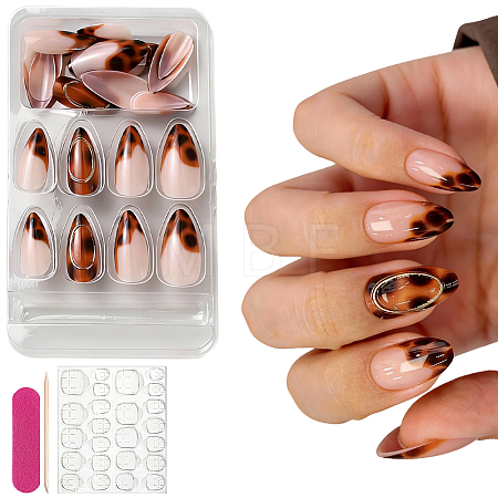 Leopard Print Resin Full Cover Press On False Nails MRMJ-WH20008-25-1