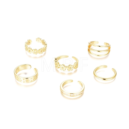 Brass Cuff Toe Rings RJEW-G100-15G-1