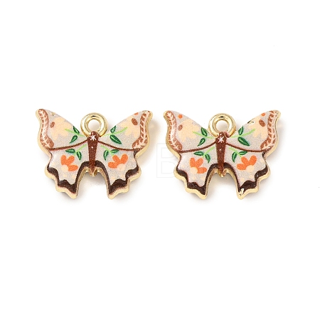 Double Face Printed Alloy Pendants FIND-D038-09G-1