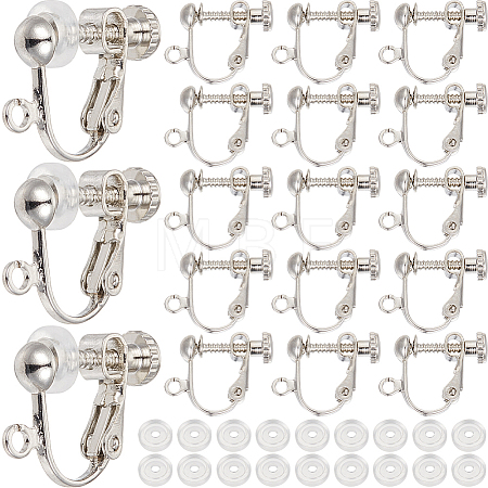 36Pcs Brass Screw On Clip-on Earring Findings KK-SP0001-18P-1