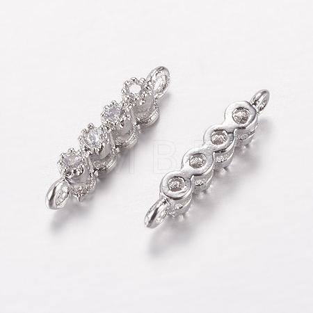 Brass Micro Pave Cubic Zirconia Links ZIRC-G122-42P-RS-1