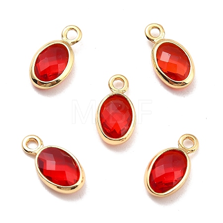 Eco-Friendly Brass with Glass Pendants KK-K268-01O-1