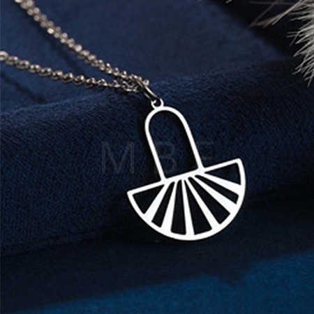 304 Stainless Steel Laser Cut Pendant Necklaces FS-WGA4904-28-1