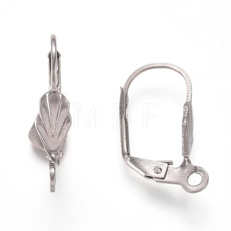 Tarnish Resistant 304 Stainless Steel Leverback Earring Findings X-STAS-E007-5-1