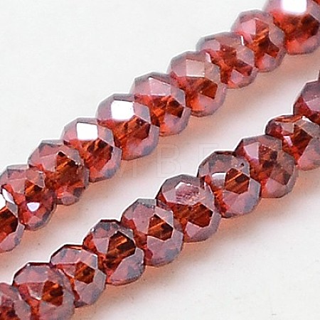 Electroplate Glass Beads Strands X-EGLA-J025-F13-1
