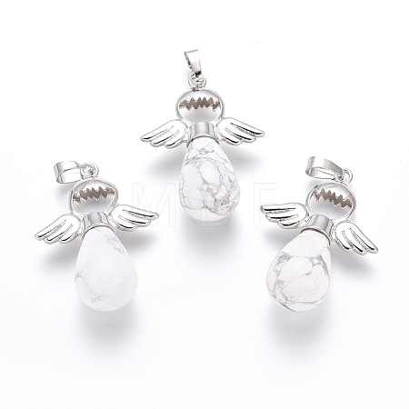 Natural Howlite Pendants G-J386-G14-1
