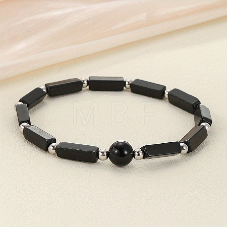 Glass Beaded Stretch Bracelets for Men Women WGE4A78-03-1
