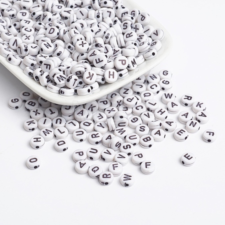 Acrylic Horizontal Hole Letter Beads MACR-2083-1
