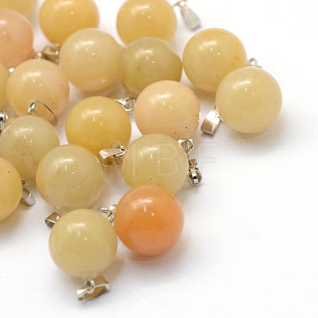 Round Natural Topaz Jade Pendants X-G-Q434-07-1