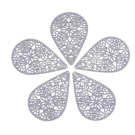 430 Stainless Steel Filigree Pendants X-STAS-S108-15A-1