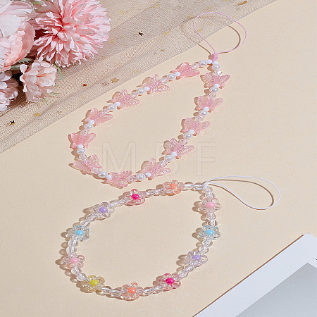 2Pcs 2 Styles Plastic Mobile Straps HJEW-LP0001-16-1
