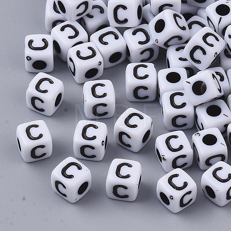 White Opaque Acrylic Beads LS-X-MACR-R869-02C-1