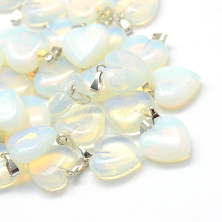 Heart Opalite Pendants X-G-Q371-10-1