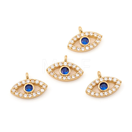 Brass Micro Pave Cubic Zirconia Charms ZIRC-G169-07G-1