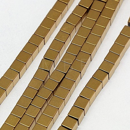 Electroplate Non-magnetic Synthetic Hematite Beads Strands G-J170A-4x4mm-07-1