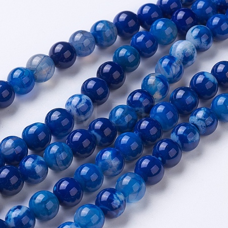 Natural Agate Beads Strands G-G754-07-6mm-1
