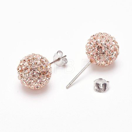 Valentines Day Gift for Her 925 Sterling Silver Austrian Crystal Rhinestone Ear Stud Q286G201-1