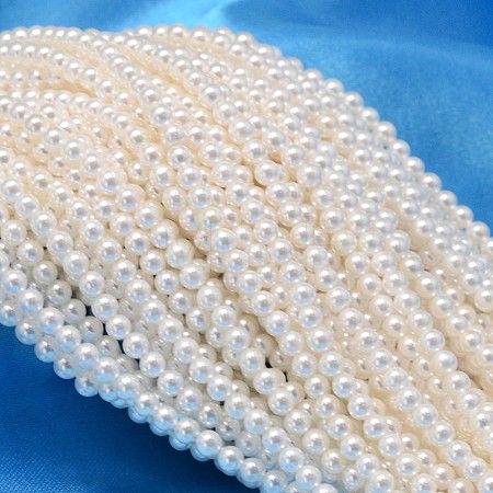 Round Shell Pearl Bead Strands X-BSHE-L011-2.5mm-A013-1