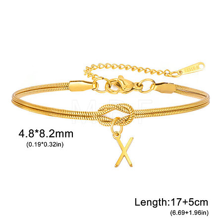 304 Stainless Steel Initial Charm Bracelets FS-WGD8E41-02-1