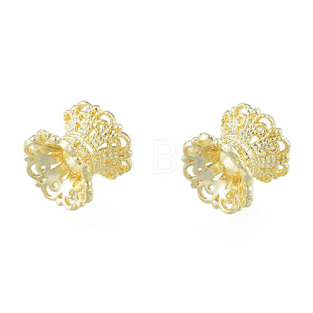 Brass Double Bead Caps KK-N259-23-1