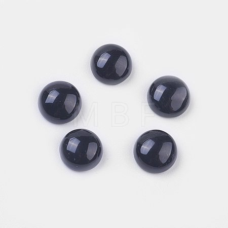 Natural Dyed & Heated Black Agate Cabochons G-BA8x4-1
