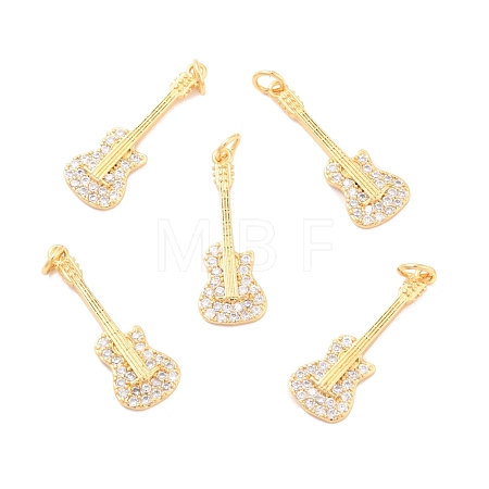 Eco-Friendly Brass Micro Pave Cubic Zirconia Pendants KK-K268-23G-1