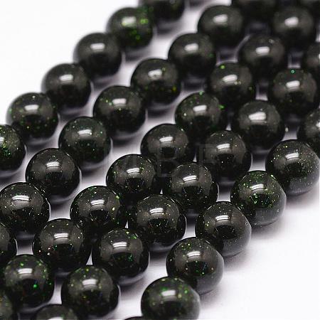 Synthetic Green Goldstone Beads Strands G-N0178-02-10mm-1