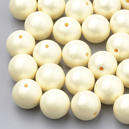 Spray Painted Style Acrylic Beads MACR-T010-10mm-07-1
