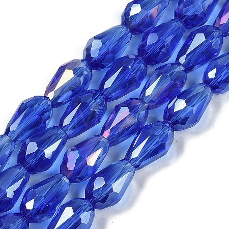 Transparent Electroplate Glass Beads Strands EGLA-N013-T4mm-B11-1