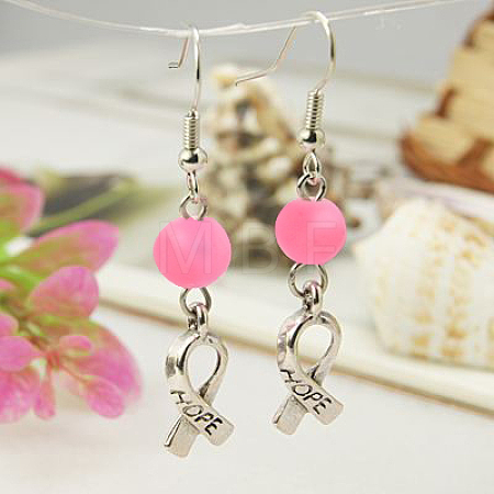Hope Breast Cancer Earrings EJEW-JE00185-11-1