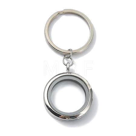 Alloy Photo Frame Living Memory Floating Locket Keychain KEYC-JKC00606-1