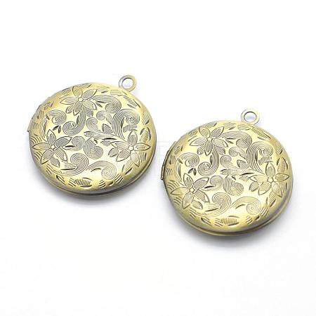 Brass Locket Pendants KK-F717-41AB-NR-1