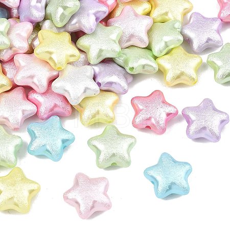 Textured Opaque ABS Imitation Pearl Beads MACR-K361-15-1