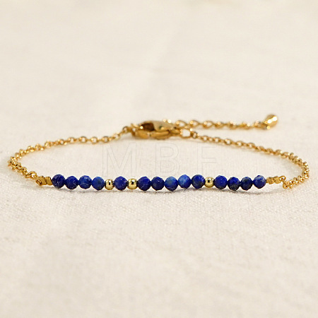 Natural Lapis Lazuli Beads Link Bracelets AL8612-6-1