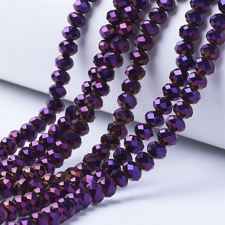 Electroplate Transparent Glass Beads Strands EGLA-A034-T6mm-UA06-1