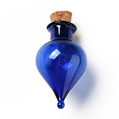 Teardrop Glass Cork Bottles Ornament AJEW-A039-01H-1