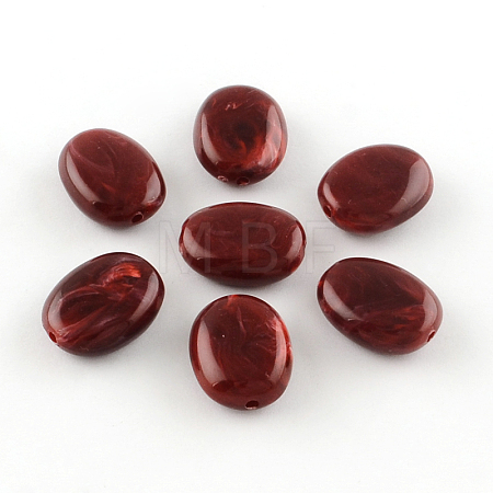 Oval Imitation Gemstone Acrylic Beads OACR-R047-10-1