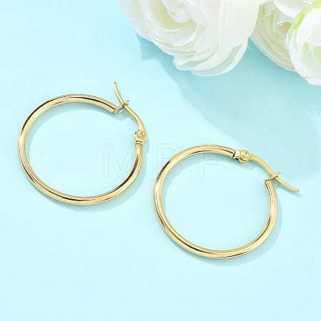 Ion Plating(IP) 304 Stainless Steel Hoop Earrings X-EJEW-N0016-11G-D-1