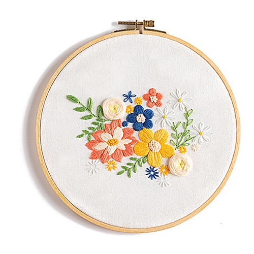 Flower Pattern DIY Embroidery Starter Kits PW-WG24509-08-1