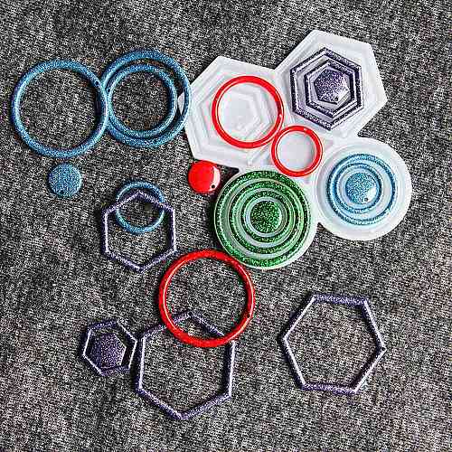 Hexagon/Round/Ring DIY Pendant Silicone Molds SIMO-R002-04-1