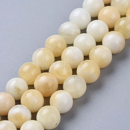 Natural Honey Jade Beads Strands X-G-K153-B26-8mm-01-1