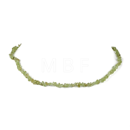 Natural Peridot Chip Beaded Necklace NJEW-JN04616-16-1