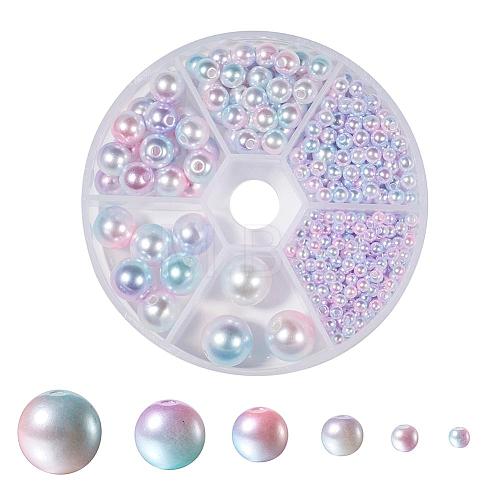 Rainbow ABS Plastic Imitation Pearl Beads OACR-YW0001-03A-1