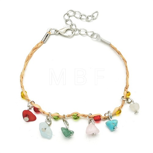 Boho Multicolor Beads Gravel Woven Anklets NI3563-11-1