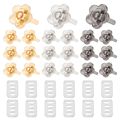 WADORN 18 Sets 3 Colors Alloy Buckle Clips FIND-WR0006-05-1