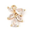 Brass Micro Pave Clear Cubic Zirconia Charms KK-R219-31G-1